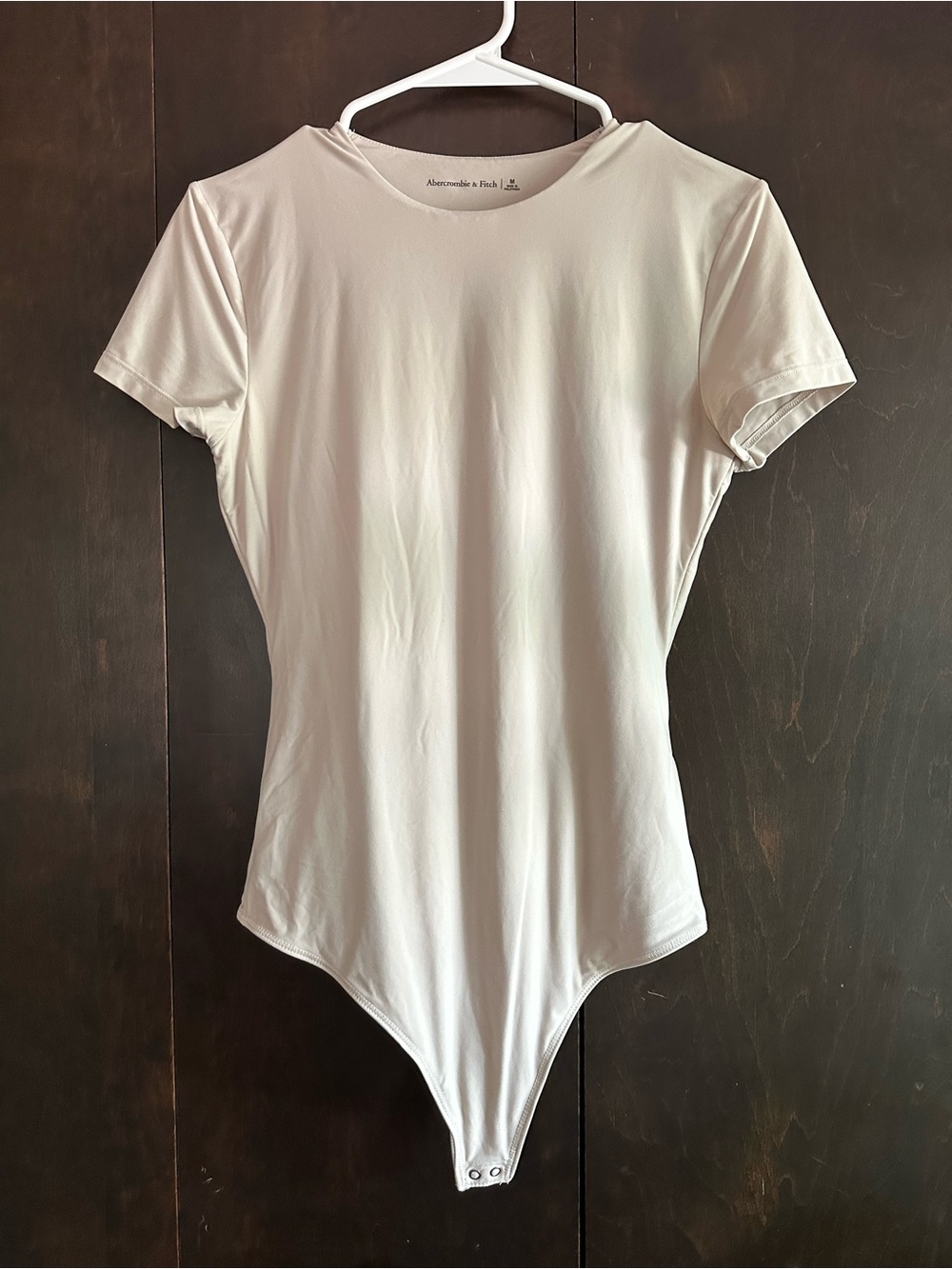 Abercrombie & Fitch Cream Short Sleeve Bodysuit